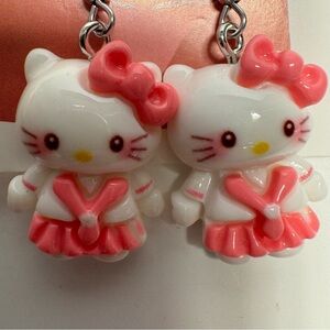 NWT. Hello Kitty in pink dress pierced earrings